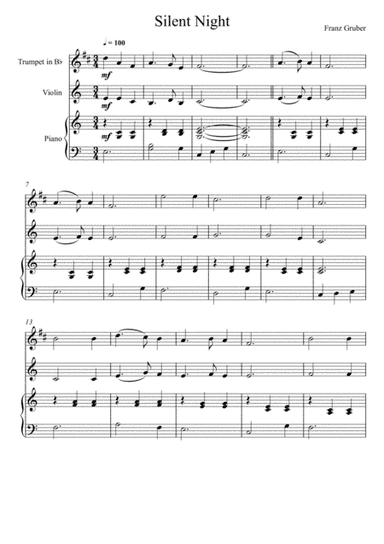 Franz Gruber - Silent Night (Trumpet and Violin Duet) (arr. André Laitano)