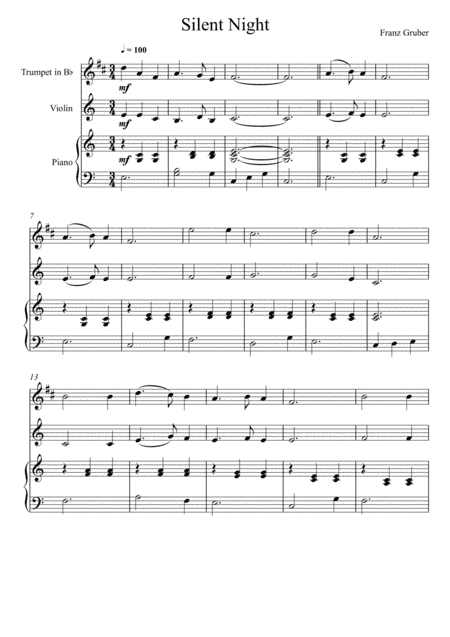 Franz Gruber - Silent Night (Trumpet and Violin Duet) (arr. André Laitano)