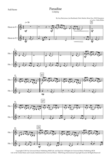 Paradise (arr. Fabio Britto)