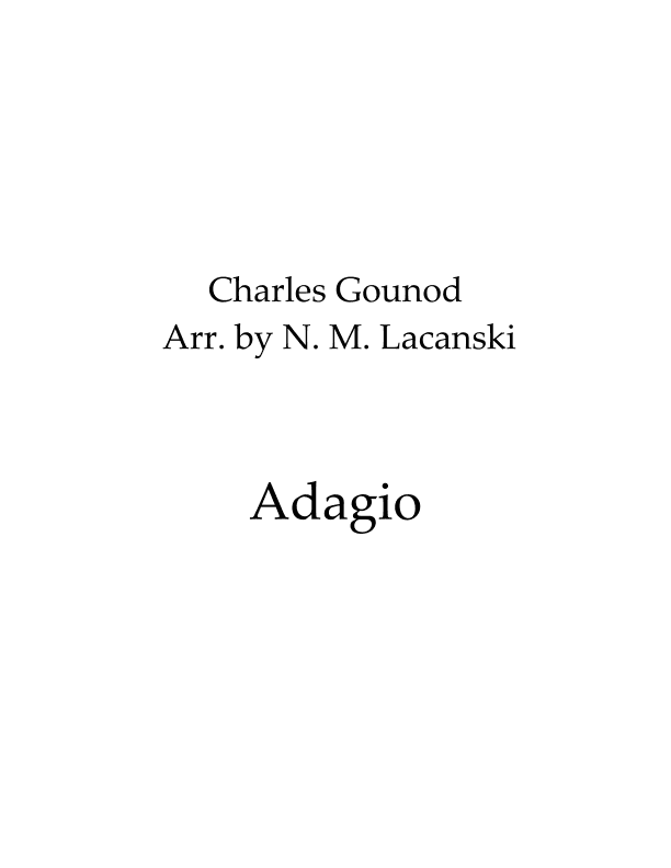 Adagio (arr. Nick M Lacanski)