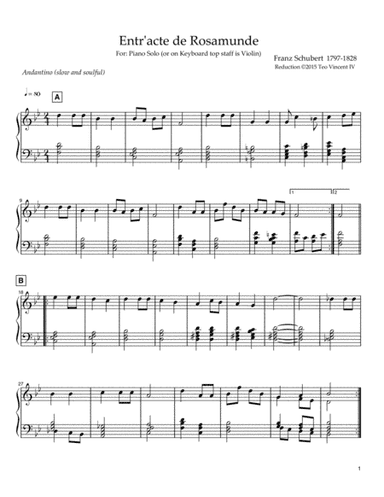 Rosamunde, D.797, V. Entr'acte No.3 (arr. Teo Barry Vincent)