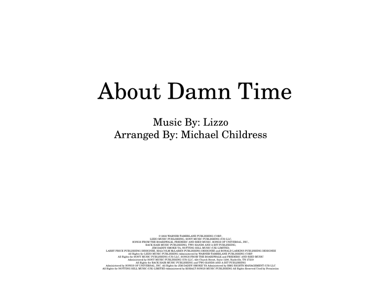 About Damn Time (arr. Michael Childress)