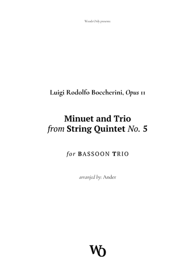 Minuet by Boccherini for Bassoon Trio (arr. Ander)