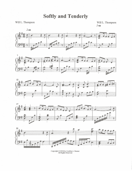 Softly and Tenderly (arr. Cynthia A. Boener)