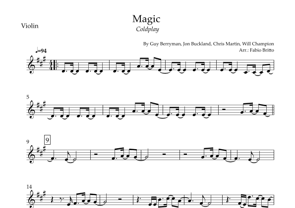 Magic (arr. Fabio Britto)