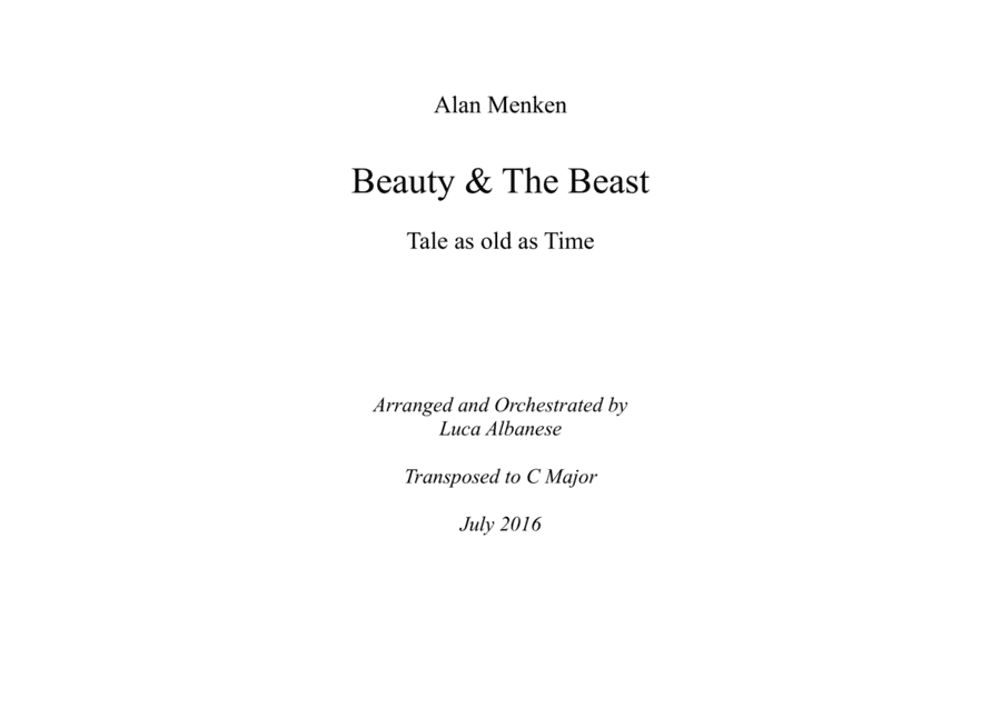 Beauty And The Beast (arr. Luca Albanese)