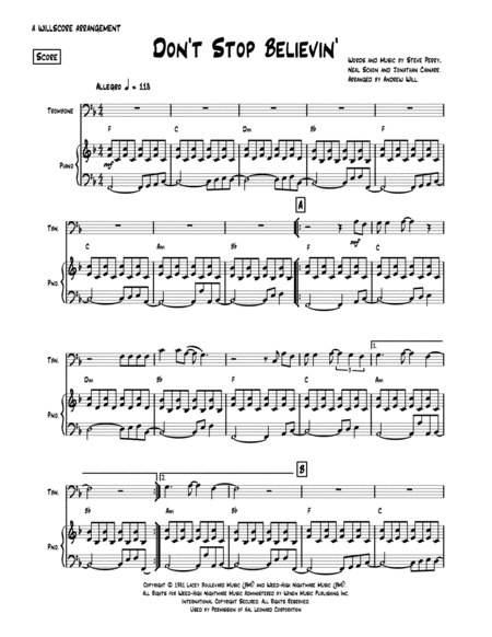 Don't Stop Believin' (arr. Andrew Will)