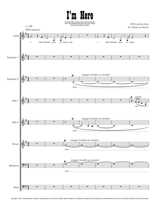 I'm Here (arr. Katherine Bodor)