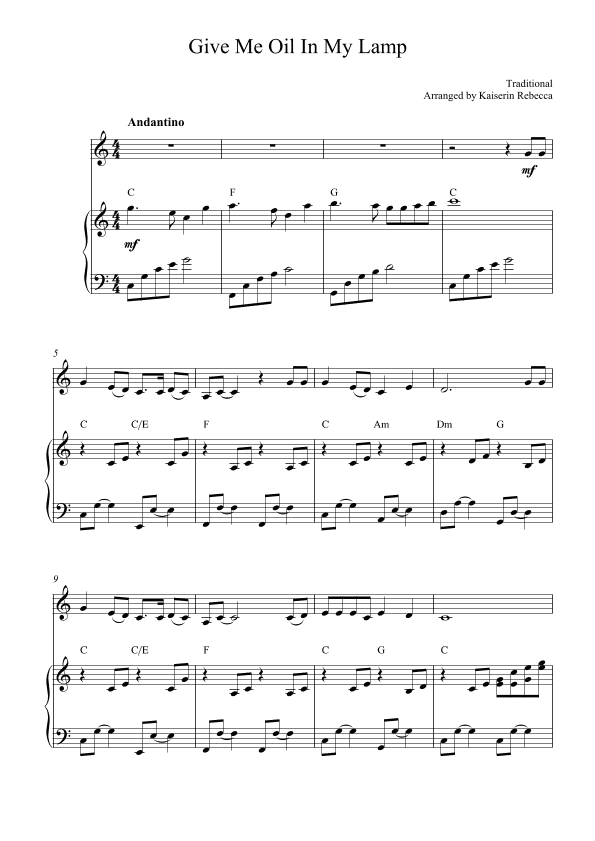 Give Me Oil in My Lamp (arr. Kaiserin Rebecca)