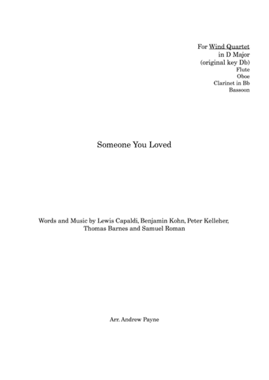 Someone You Loved (arr. Andrew Payne)