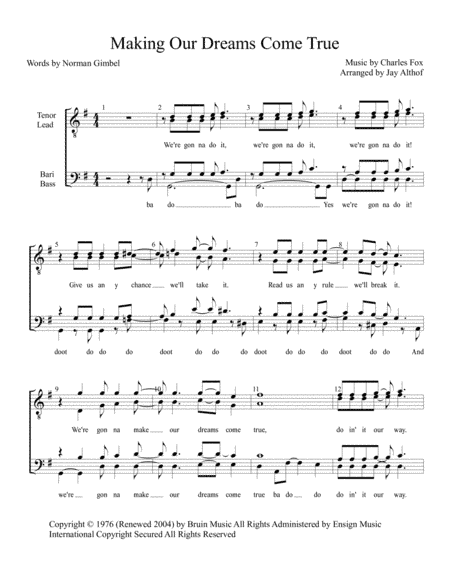 Making Our Dreams Come True (arr. Jay Althof)