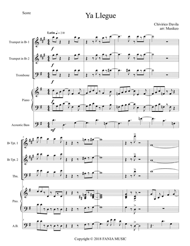 Ya Llegue (arr. Musikeo)