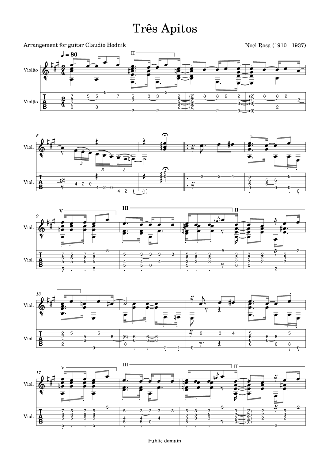 Três apitos (arr. Claudio Hodnik)