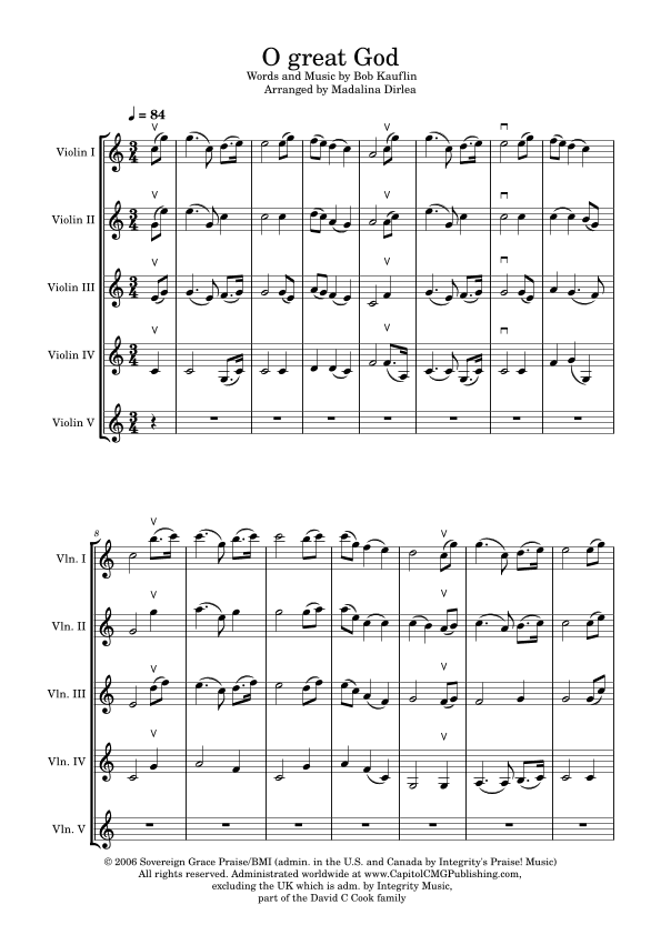 O Great God (arr. Madalina Dirlea)