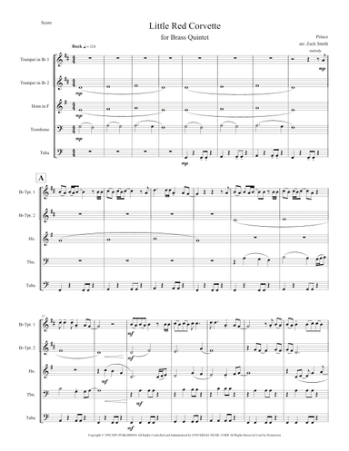 Little Red Corvette (arr. Zack Smith)