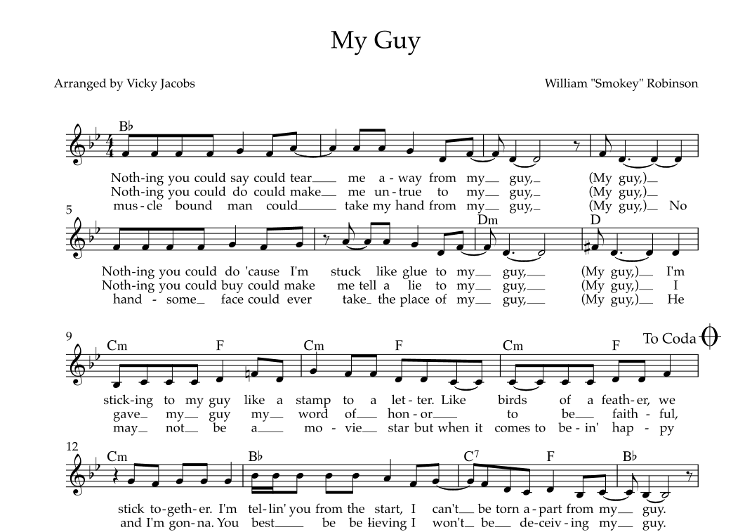 My Guy (arr. Vicky Jacobs)