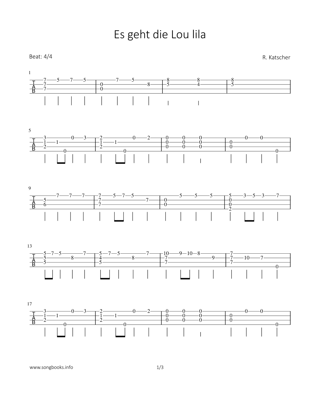 Es geht die Lou lila (arr. Bettina Schipp)