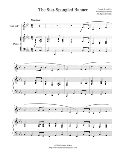The Star-Spangled Banner - for French horn and piano (arr. Samuel Stokes)