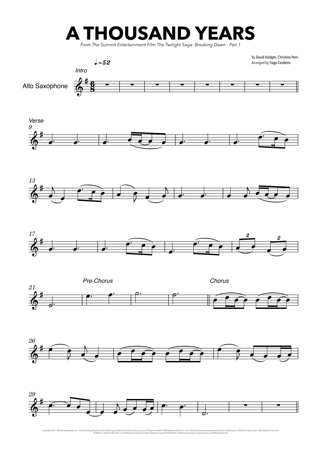 A Thousand Years (arr. Tiago Cordeiro)
