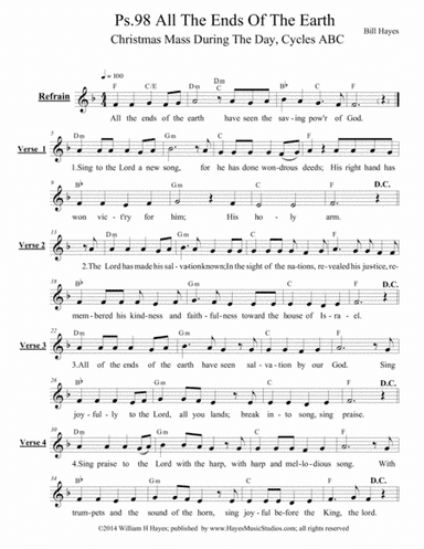 Psalm 98:  All The Ends Of The Earth (leadsheet)
