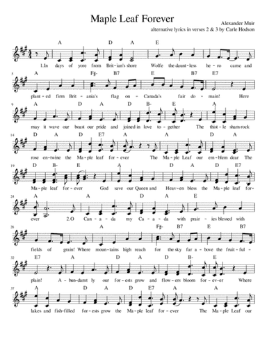 Maple Leaf Forever (arr. Kimberley Ramsay Little)