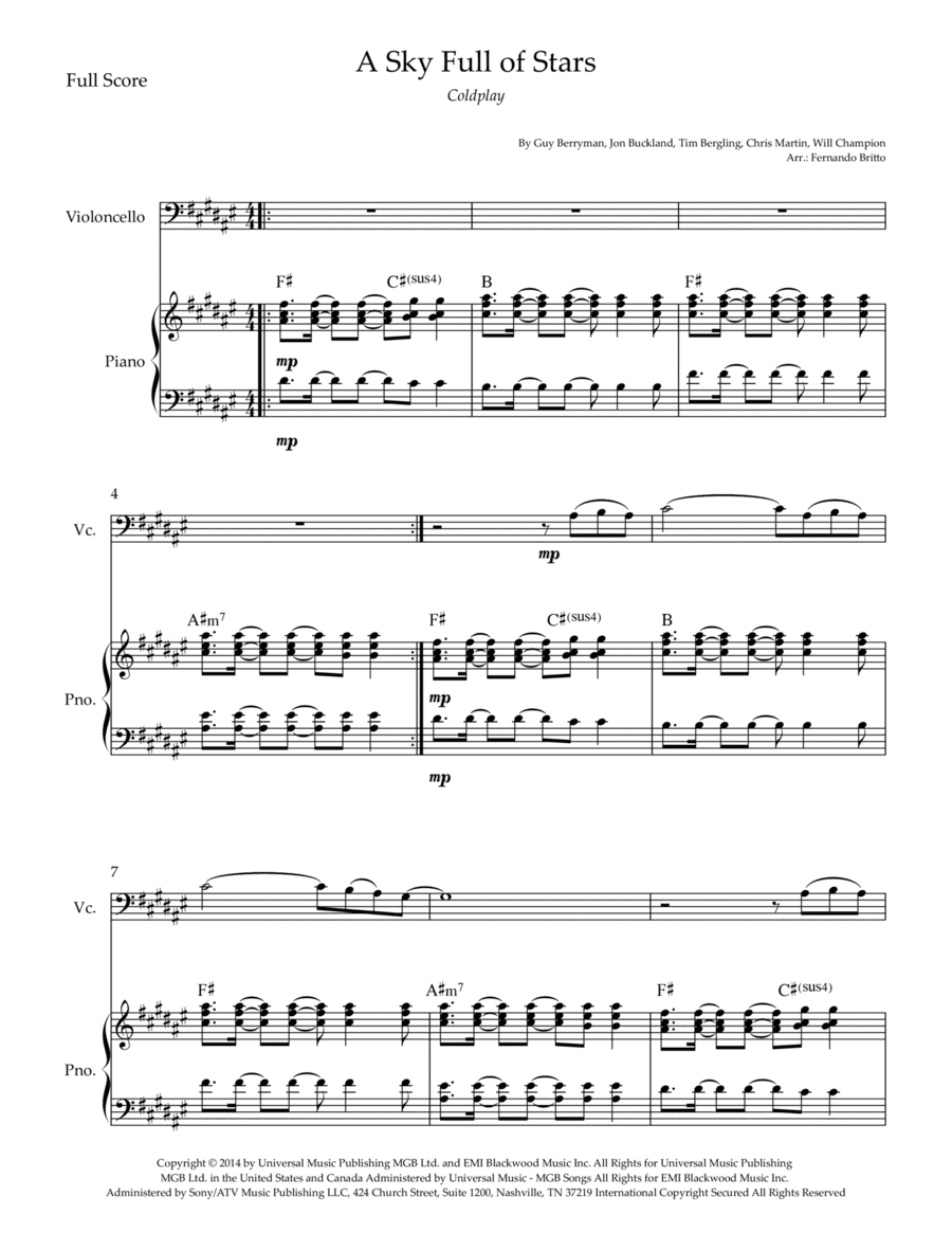 A Sky Full Of Stars (arr. Fernando Britto)