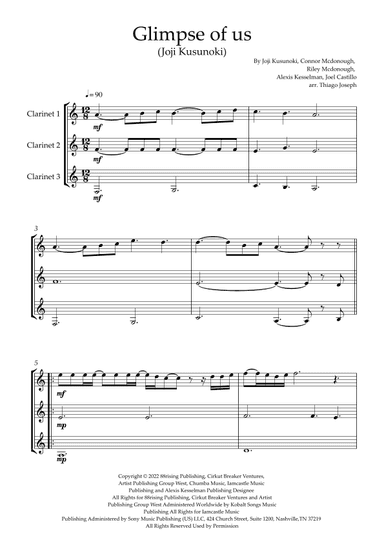 Glimpse Of Us (arr. Thiago Joseph)