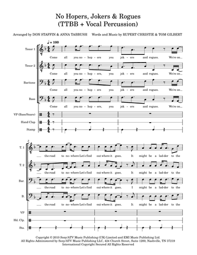 No Hopers, Jokers & Rogues (arr. Don Staffin and Anna Tabbush)