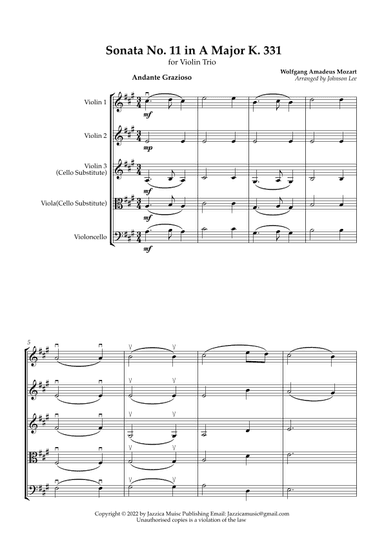Sonata in A Major K331 (arr. Johnson Lee)