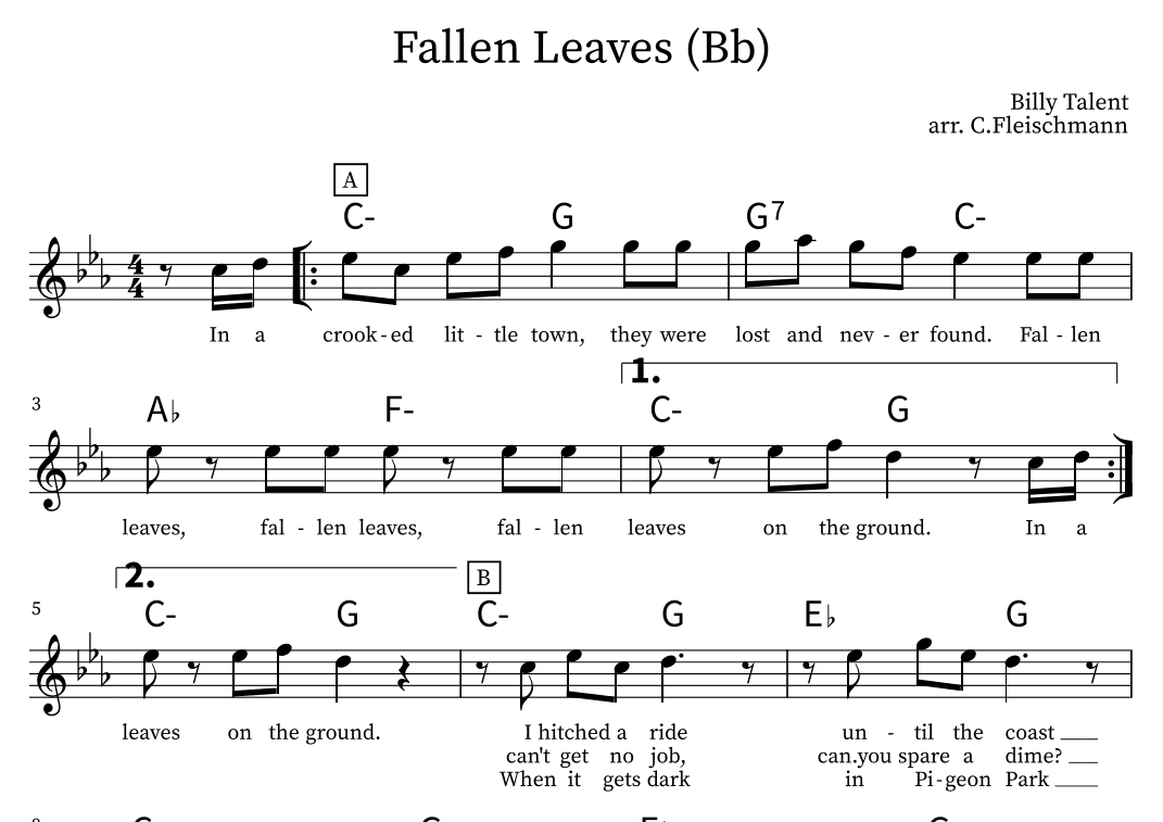 Fallen Leaves (arr. Christoph Fleischmann)