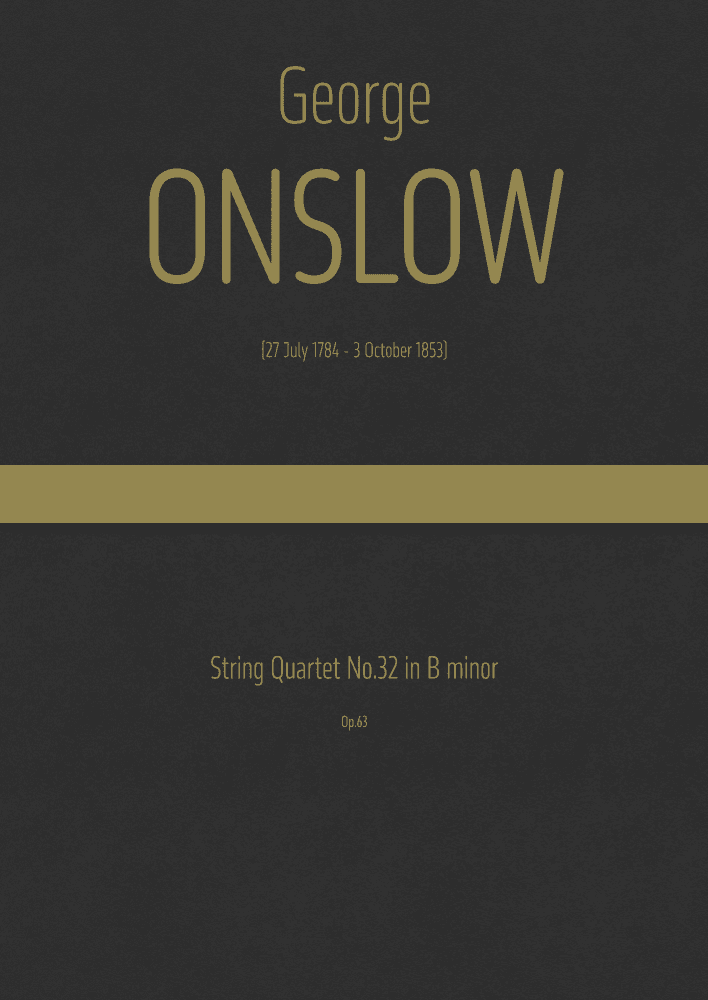 Onslow - String Quartet No.32 in B minor, Op.63 (arr. J.G. Cucó Barber)