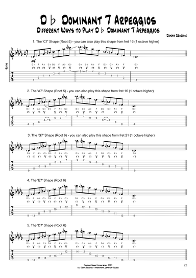 Db Dominant 7 Arpeggios (5 Ways to Play)
