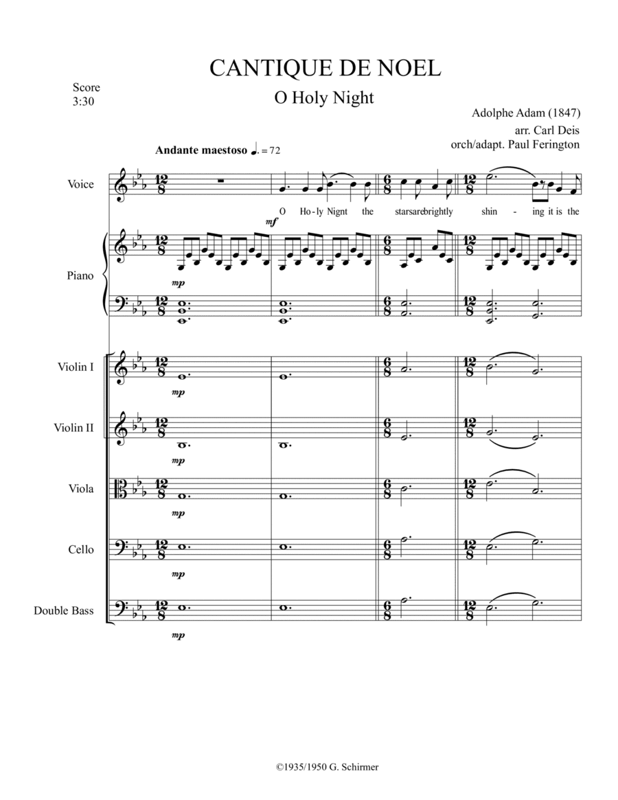 "O Holy Night"  in Eb (arr. Paul Ferington)
