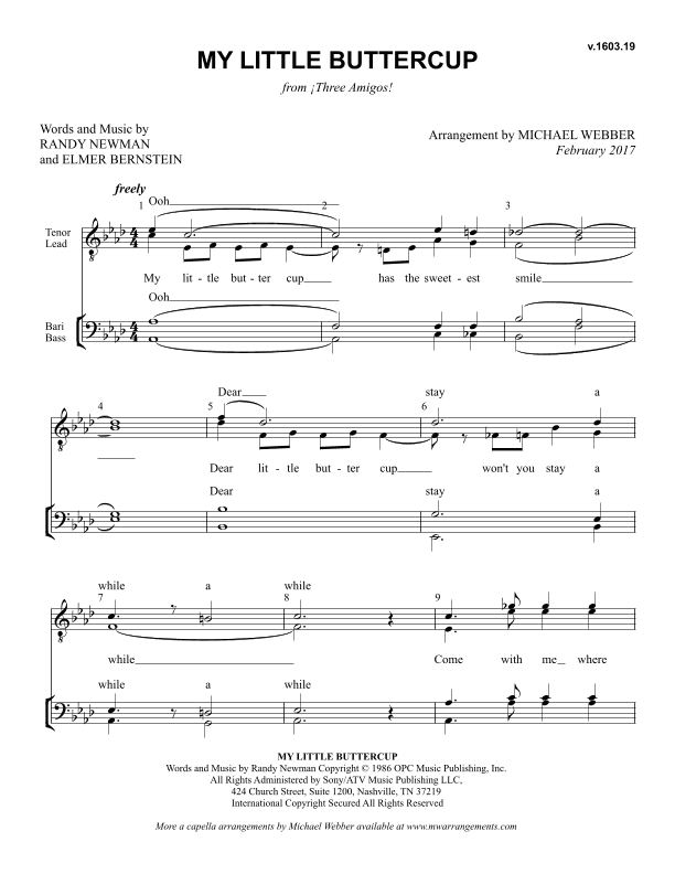 My Little Buttercup (arr. Michael Webber)