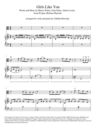 Girls Like You (arr. Tabitha Kierszka)