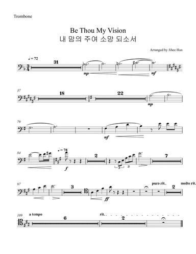 Be Thou My Vision Trombone Part (arr. Jihee Han)