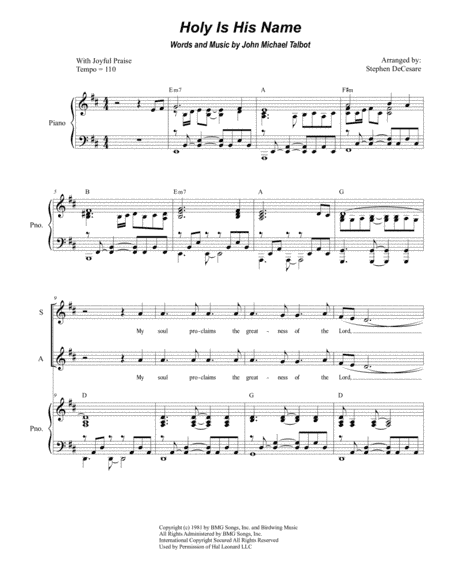 Holy Is His Name (arr. Stephen DeCesare)