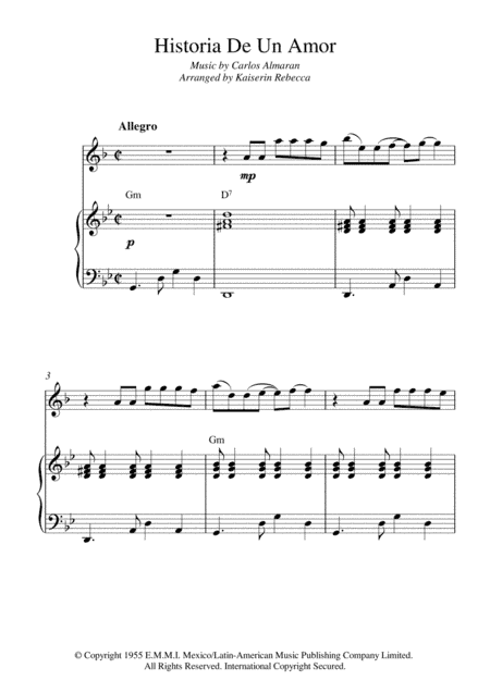 Historia De Un Amor (arr. Kaiserin Rebecca)