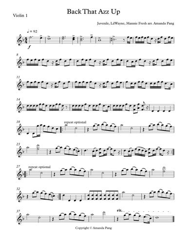 Back That Azz Up (arr. Amanda Pang)