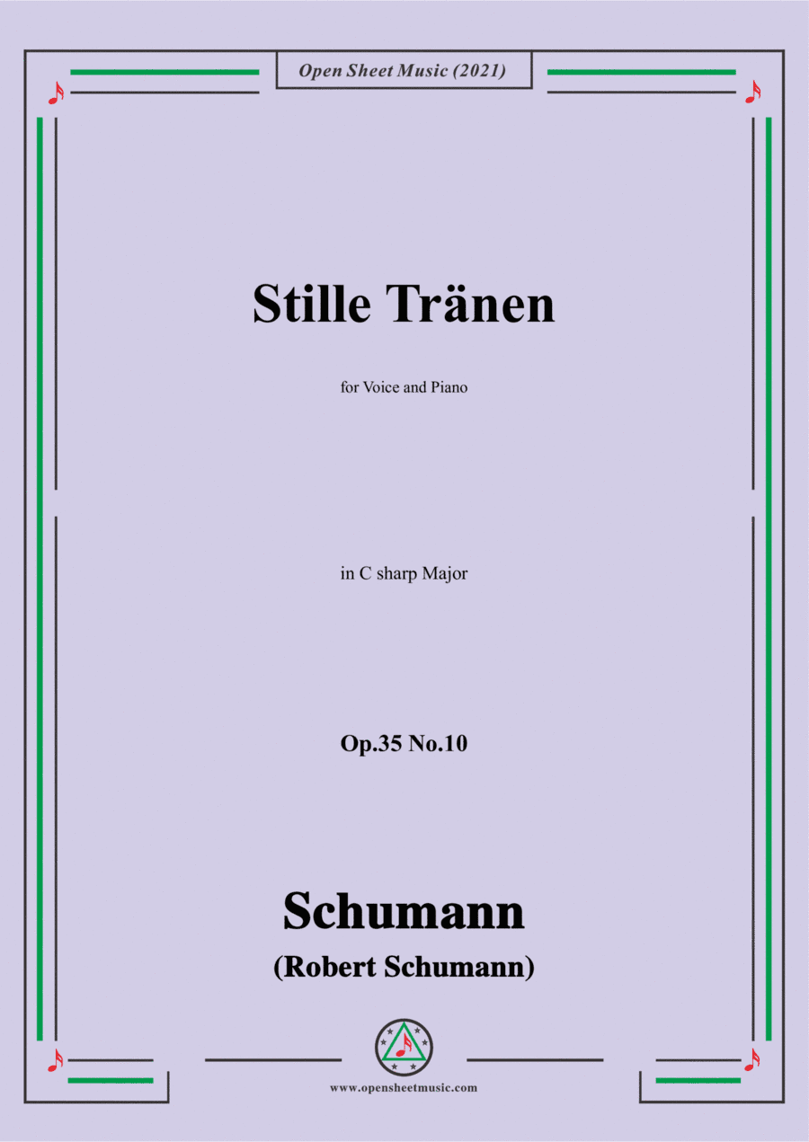 Schumann-Stille Tranen,Op.35 No.10 in C sharp Major (arr. Open Cloud)