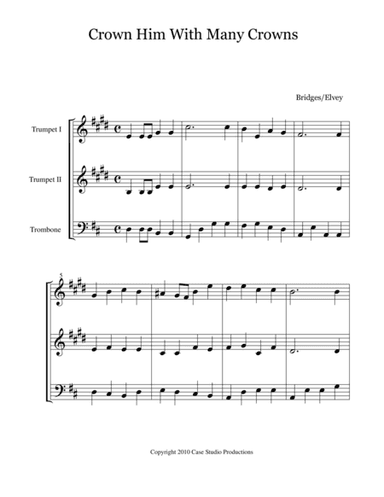Hymns For Brass Trio Book II - 2 Trumpets and Trombone (arr. Case Studio Productions)
