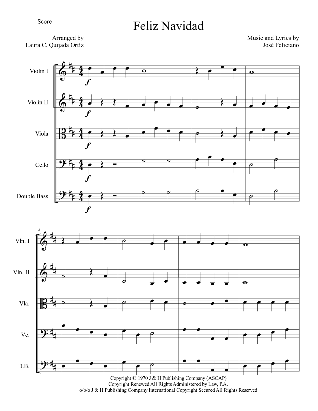 Feliz Navidad (arr. Laura C. Quijada Ortíz)