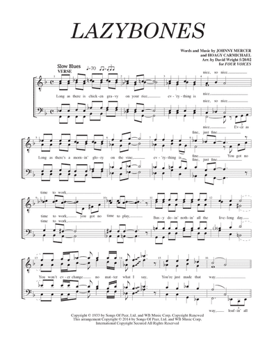 Lazybones (arr. David Wright)