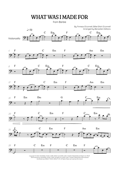 What Was I Made For? (arr. Benzaiten Editions)