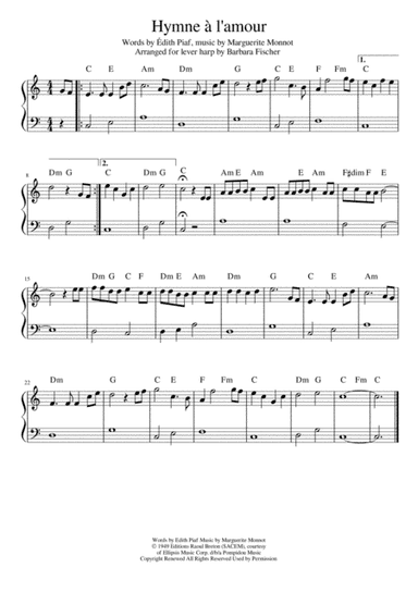 Hymne A L'amour (arr. Barbara Fischer)