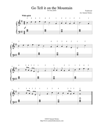 Go Tell it on the Mountain - for easy piano (arr. Samuel Stokes)