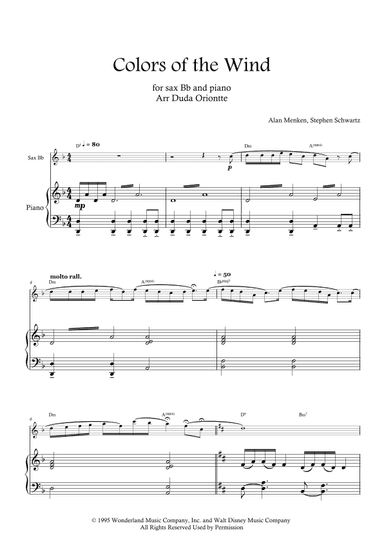 Colors Of The Wind (arr. Duda Oriontte)