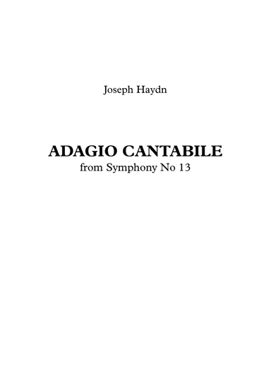 Adagio cantabile from Symphony No.13 - Joseph Haydn (arr. Jope)
