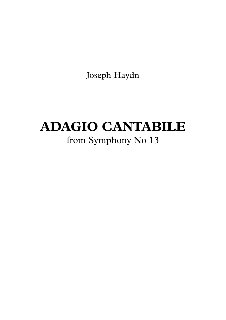 Adagio cantabile from Symphony No.13 - Joseph Haydn (arr. Jope)