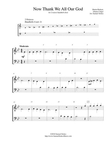 Now Thank We All Our God - for 2-octave handbell choir (arr. Samuel Stokes)